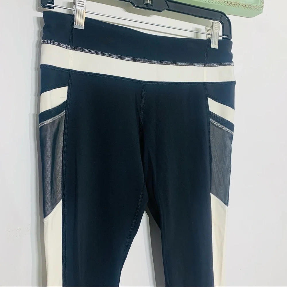 Lululemon Athletica Cropped color block reflective running cycling Legging pant